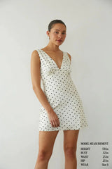 Annie Polka Dot Satin Mini Dress