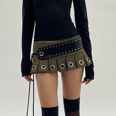 y2k mini skirt with silver chains