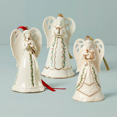 holiday angel bell ornaments, set of 3