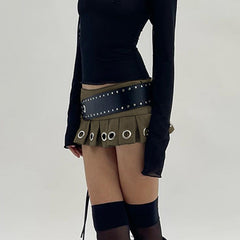 y2k mini skirt with silver chains