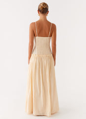 Jacinda Drop Waist Maxi Dress - Cream