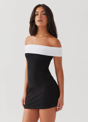 diamonds and pearls mini dress - black