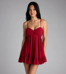 perfectly pretty tie back chiffon babydoll dress