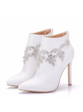 weddings pointy rhinestones flowers boots