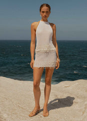 Scorpio Crochet Halter Top - Ivory