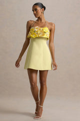 shelley | lemon floral bandeau micro-mini dress