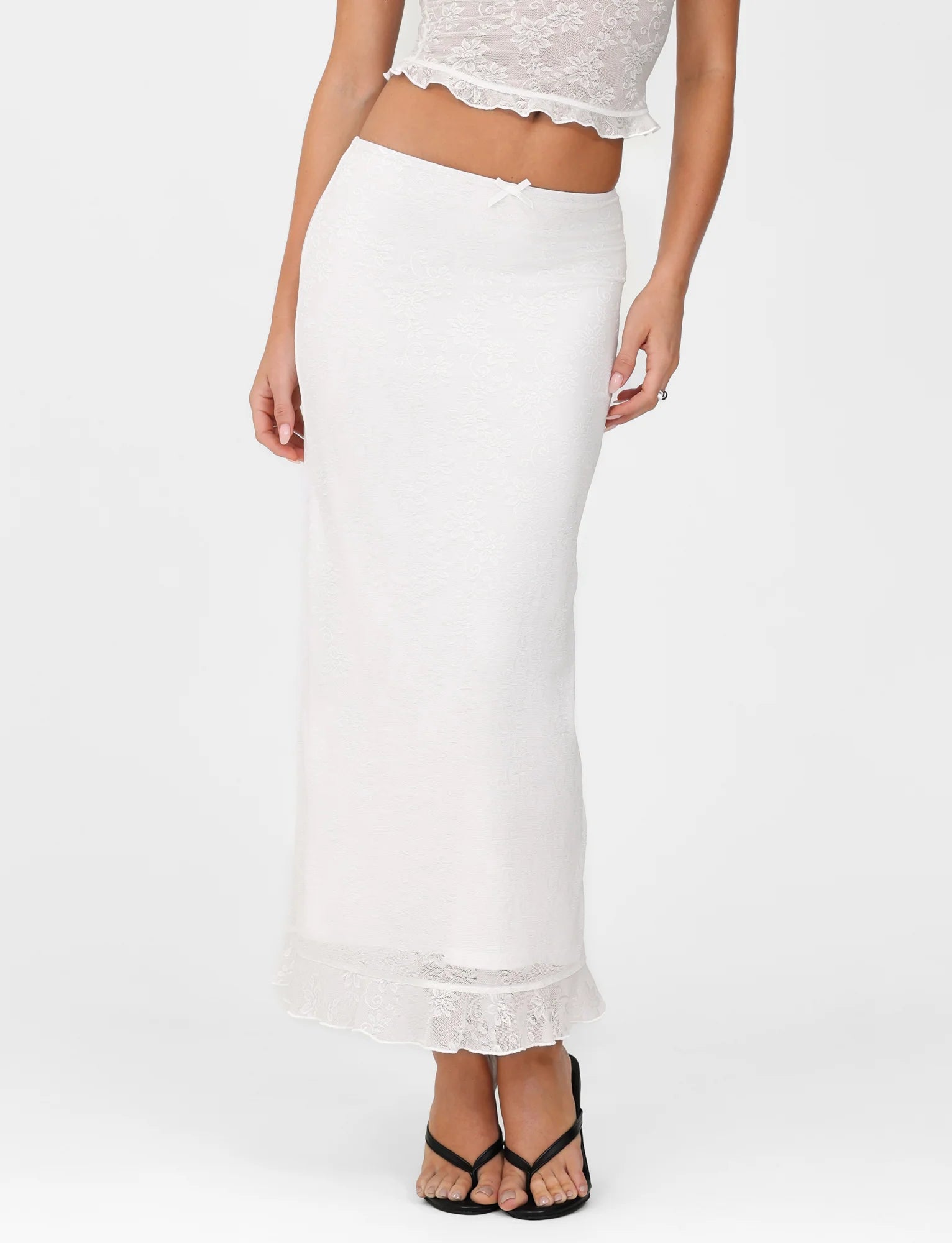 CHARLEIGH SKIRT - WHITE : LACE