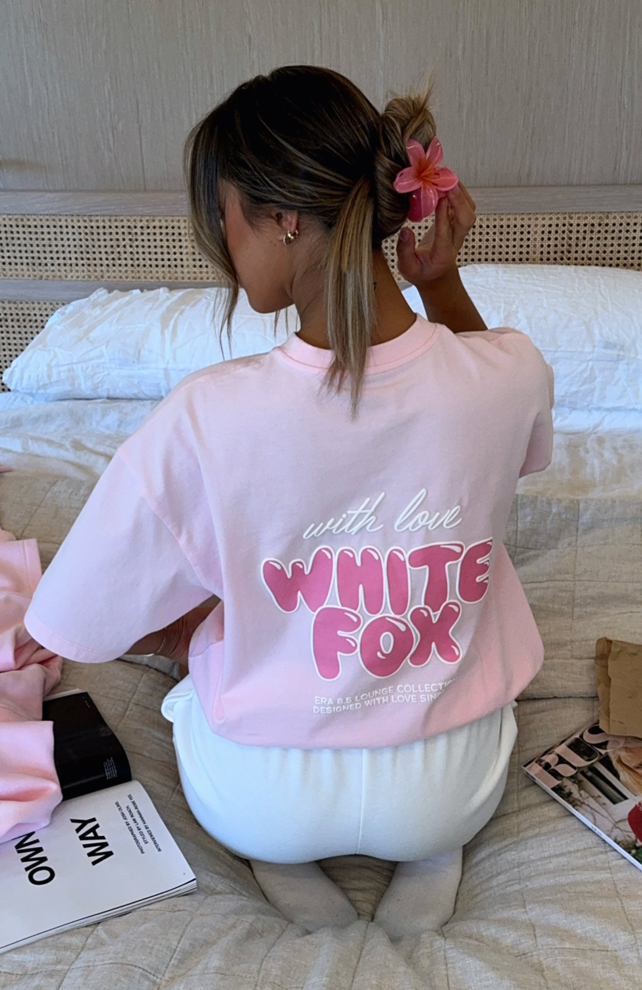 with love always oversized tee baby pink
