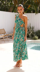 Sara Maxi Dress - Green Floral
