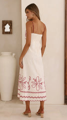 Mira Maxi Dress - Cream/Red