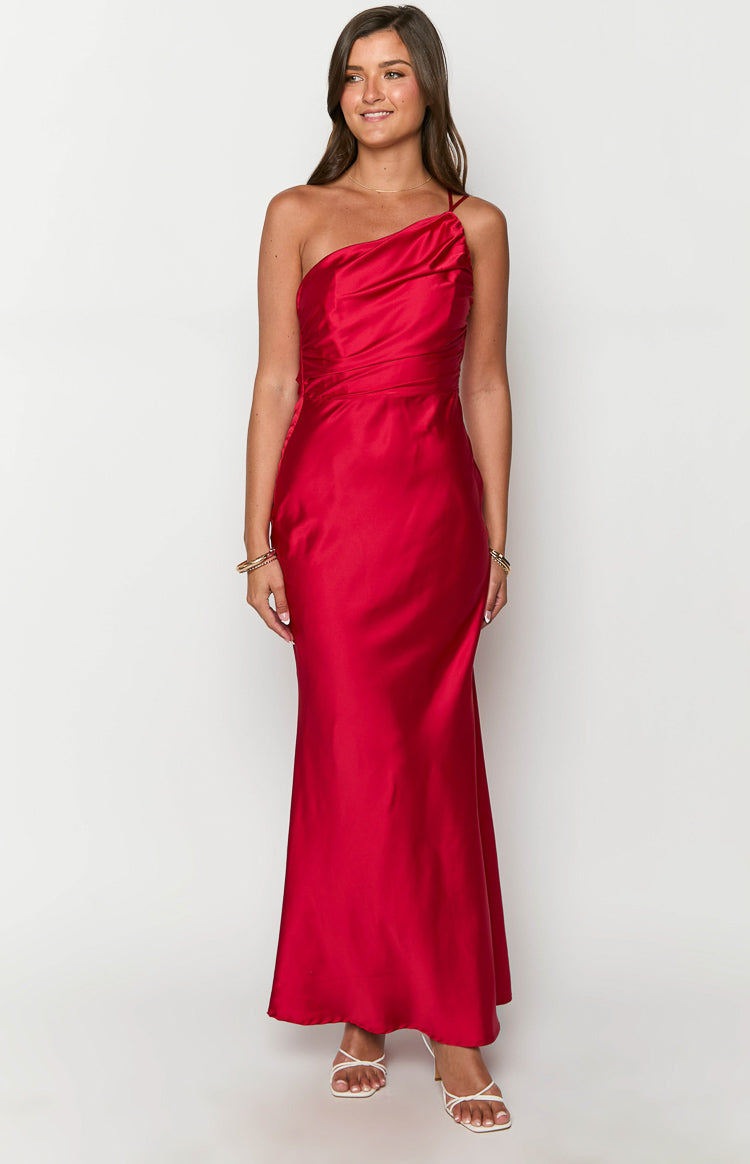 tina red formal maxi dress