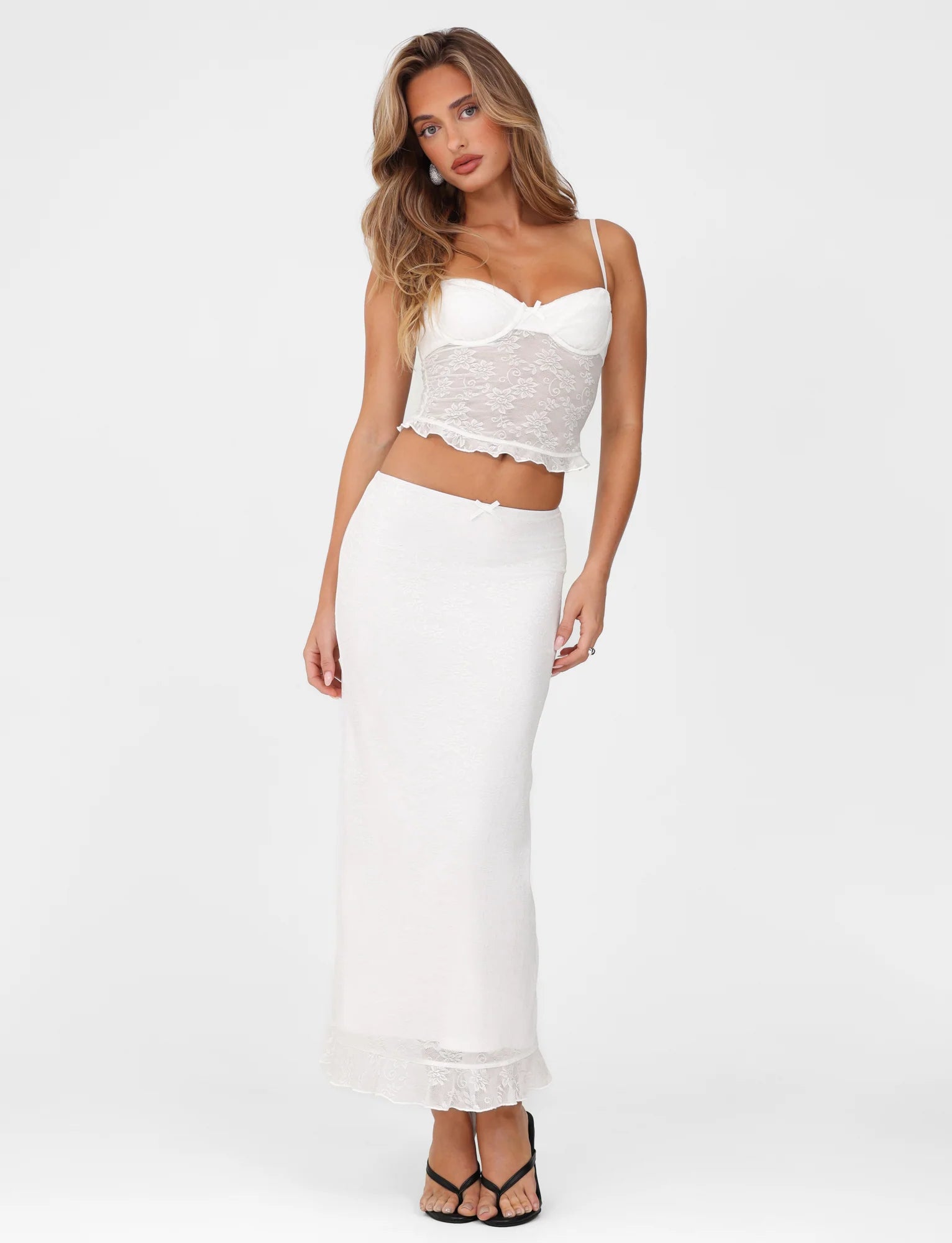CHARLEIGH SKIRT - WHITE : LACE