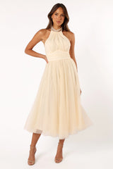 Aletta Halterneck Midi Dress - Cream
