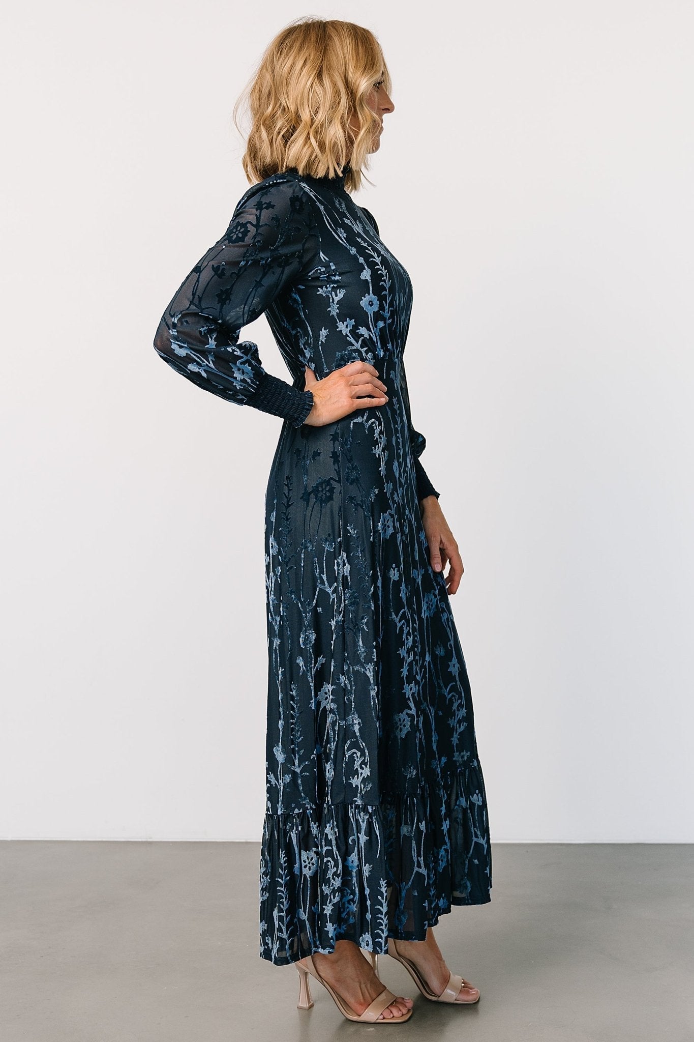 penelope velvet maxi dress | midnight blue
