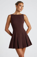 Rory Mini Dress - Plum Brown