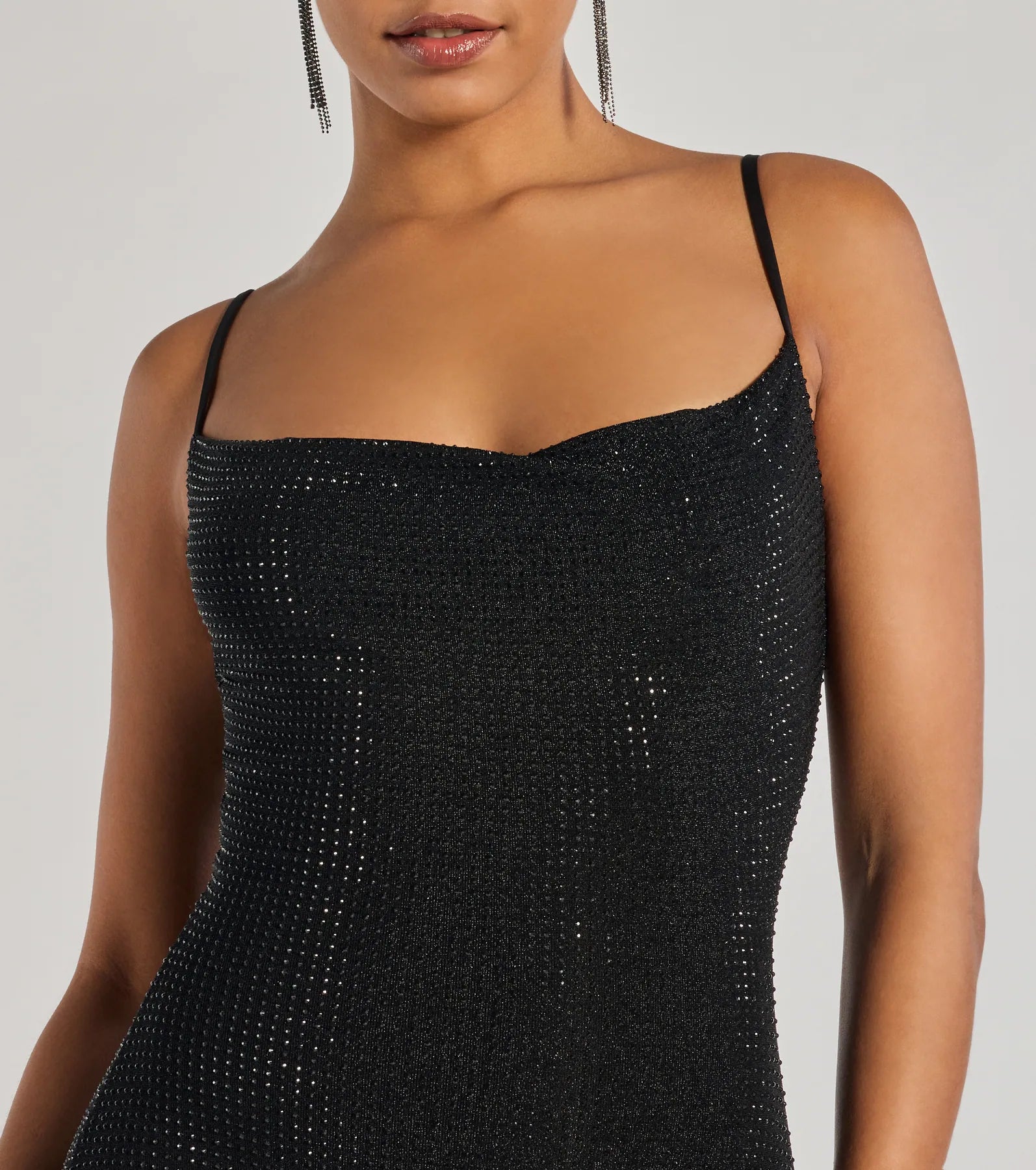 paige rhinestone formal bodycon mini dress