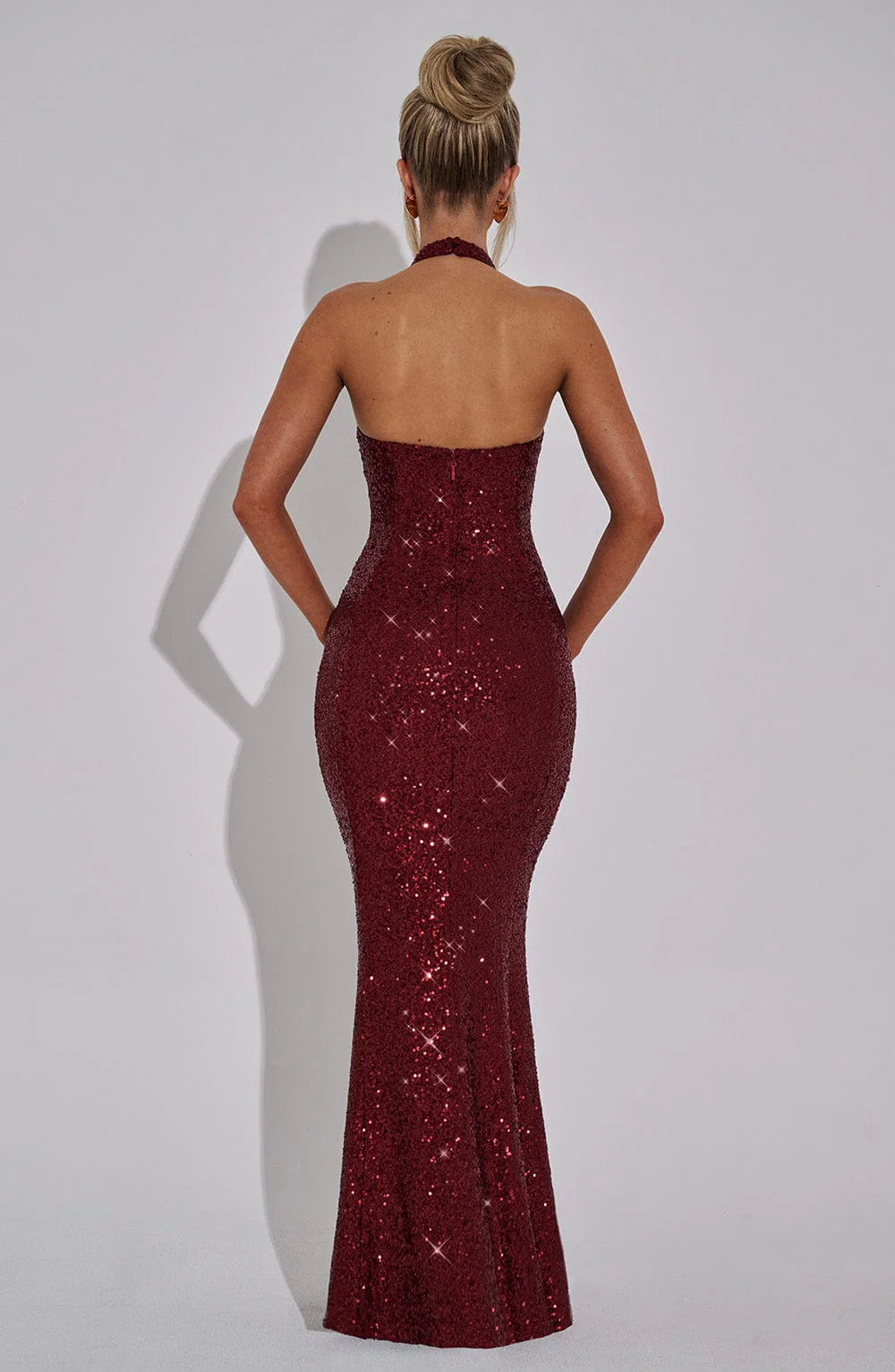 ALANA BACKLESS SEQUIN MAXI DRESS