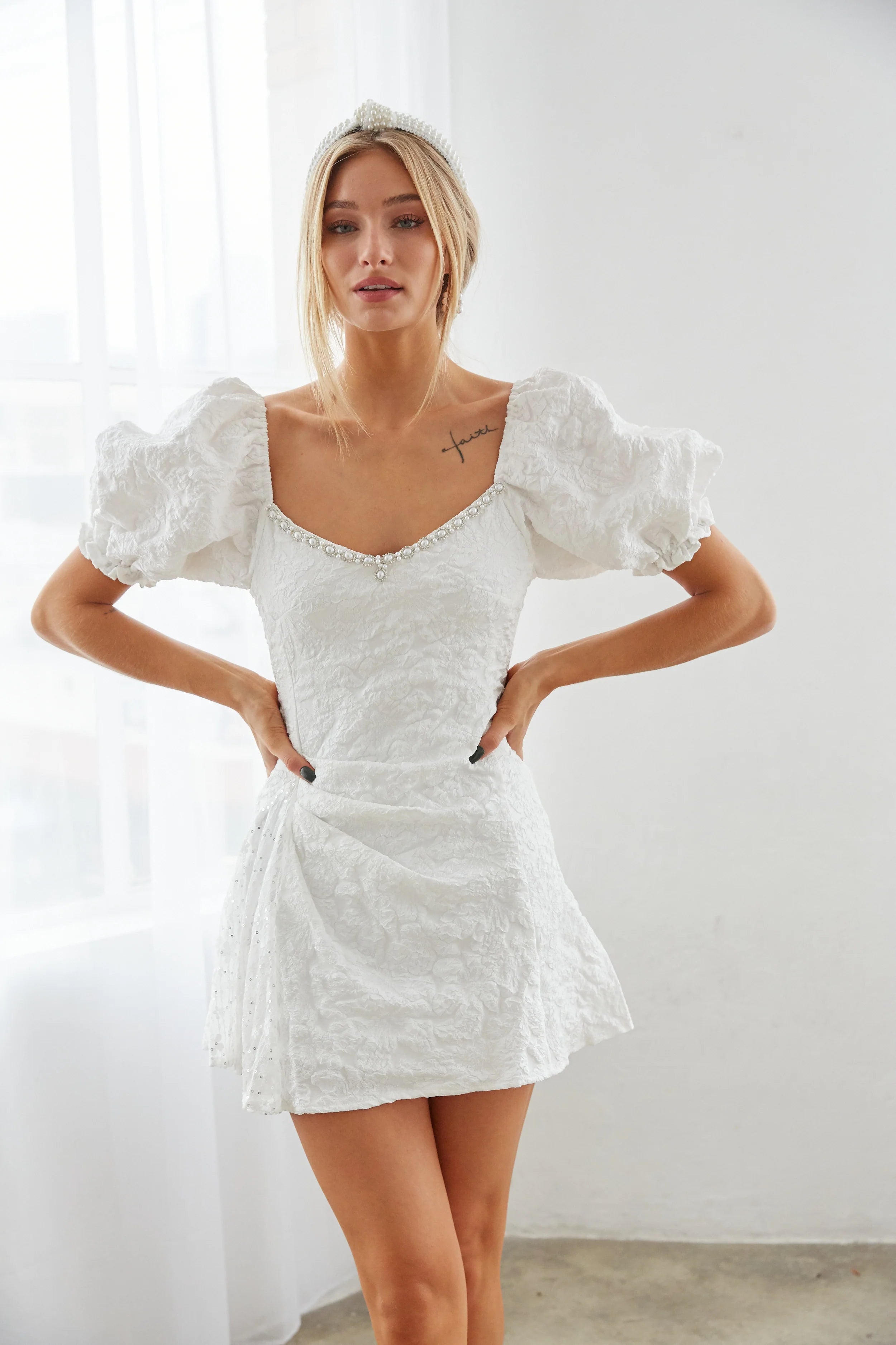 emerson puff sleeve mini dress