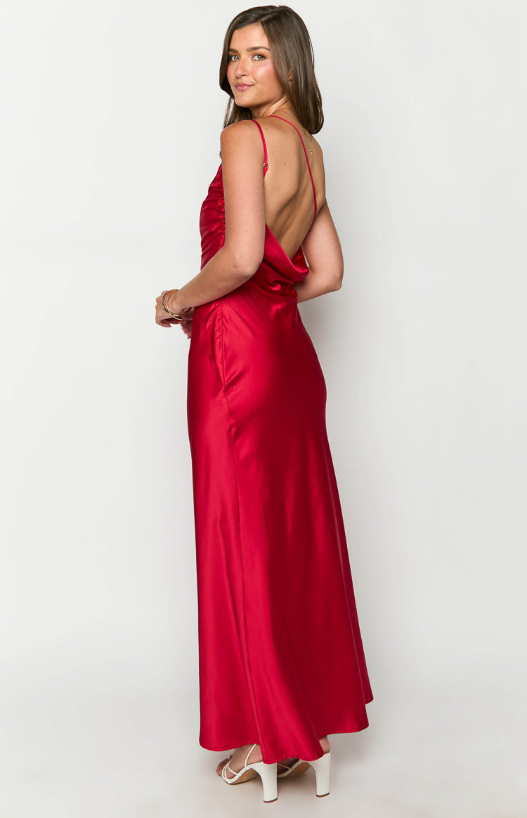 tina red formal maxi dress