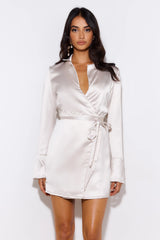 Love To Dance Satin Mini Dress Champagne
