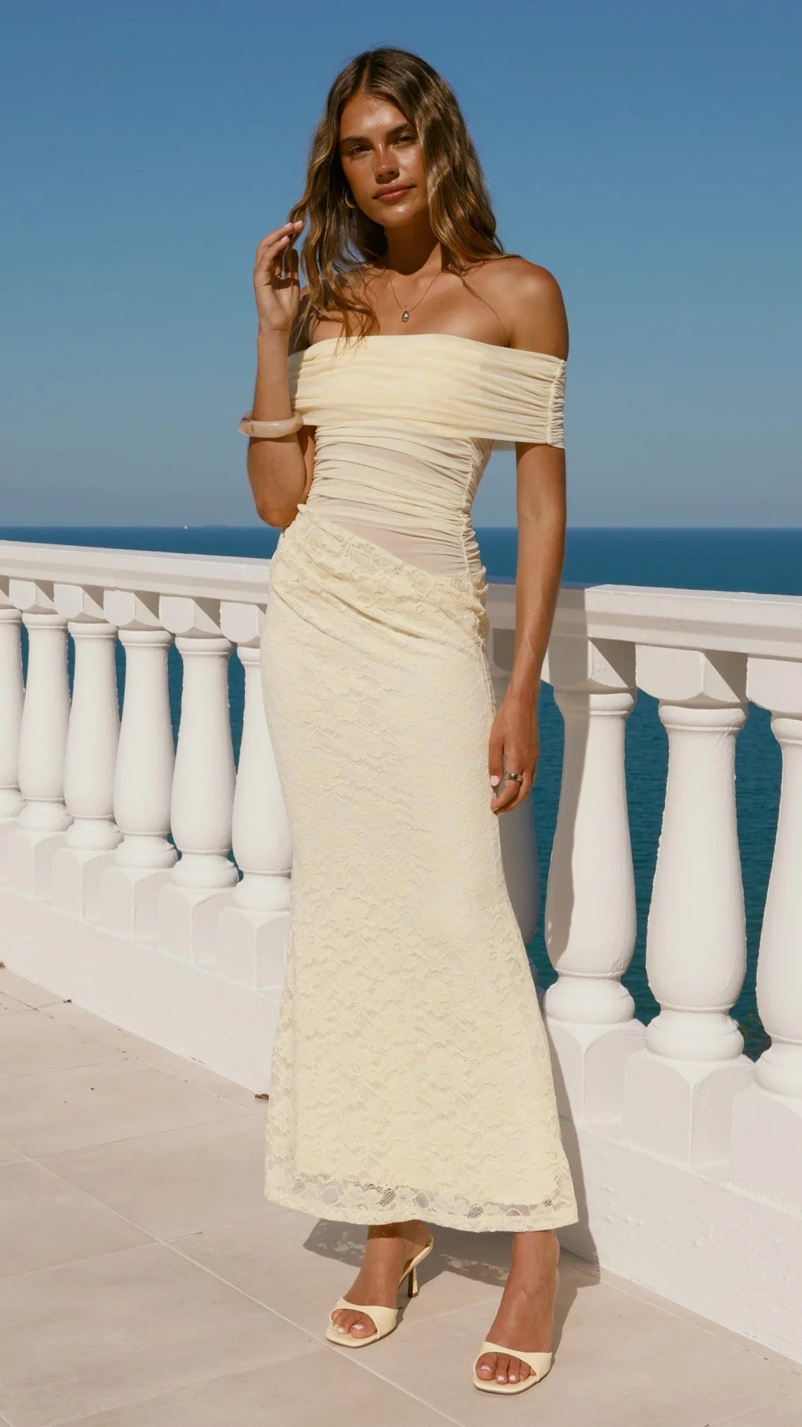 Tiarna Off The Shoulder Maxi Dress - Yellow