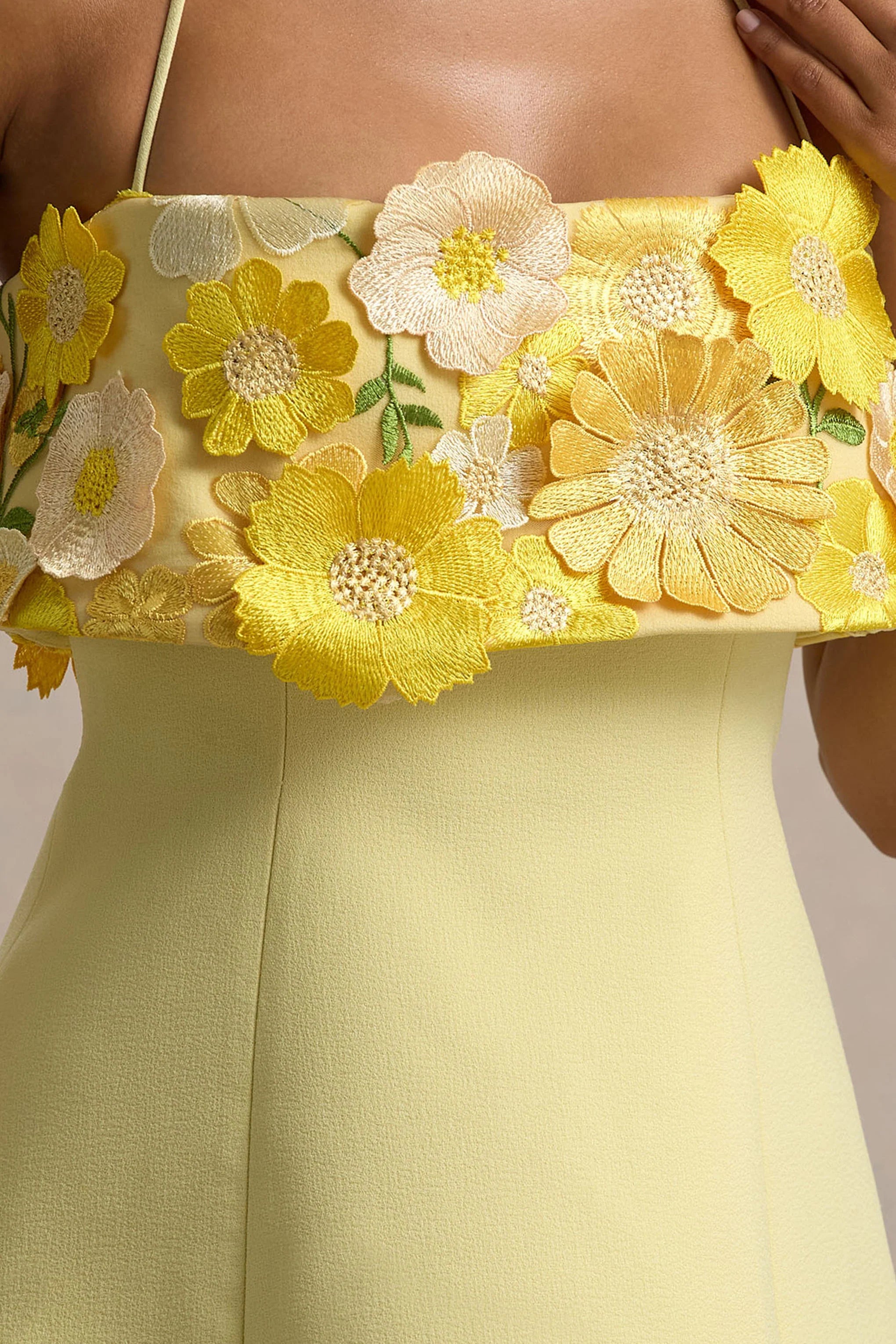 shelley | lemon floral bandeau micro-mini dress