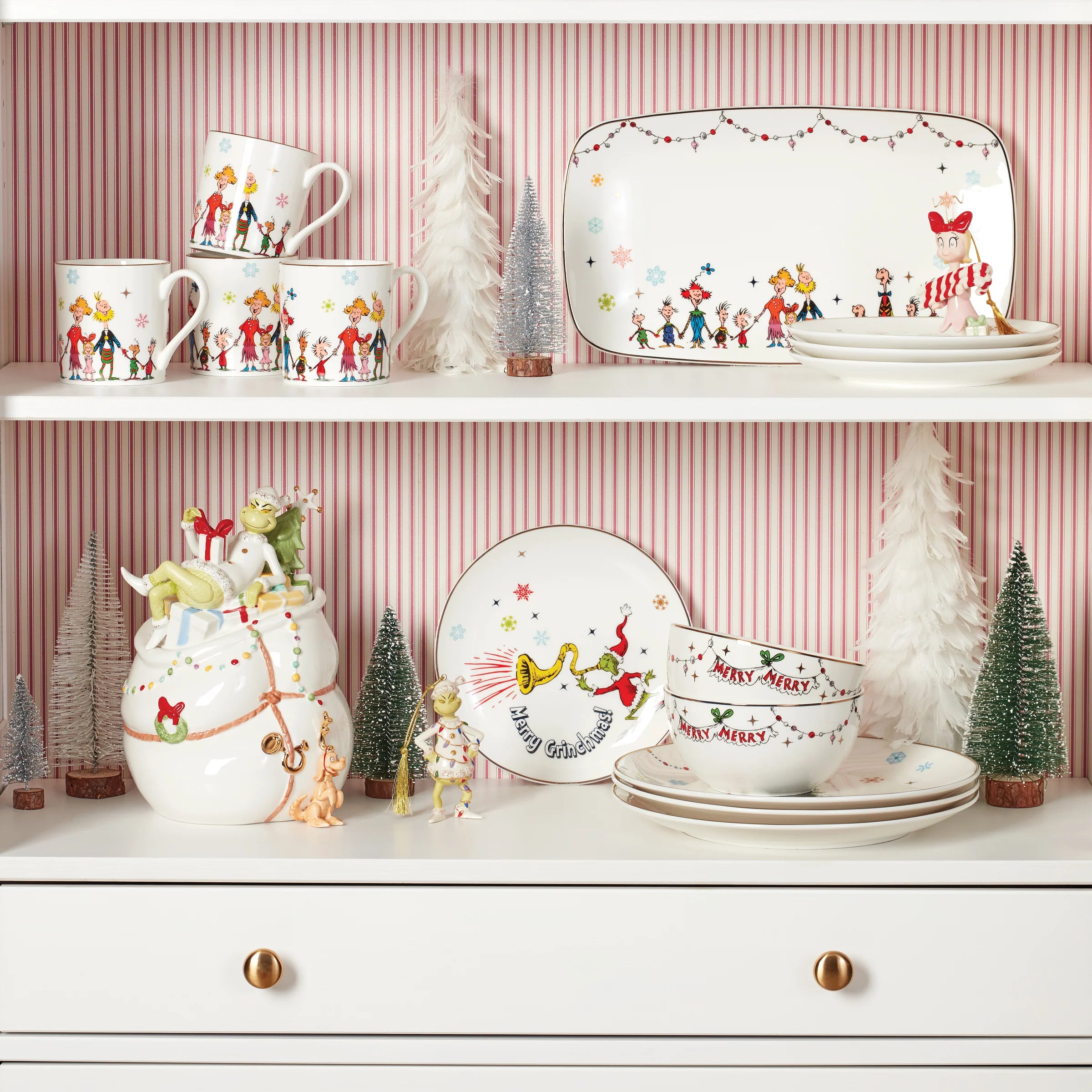 merry grinchmas dinner plates, set of 4