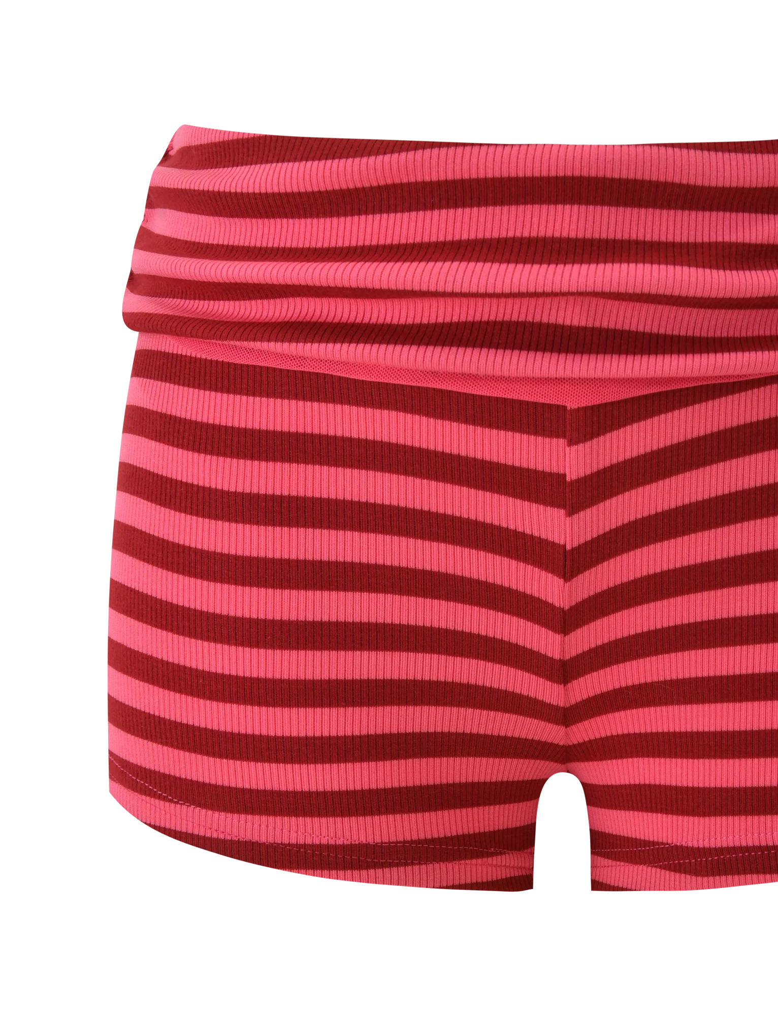 CERYS RIB SHORT - PINK RED STRIPE
