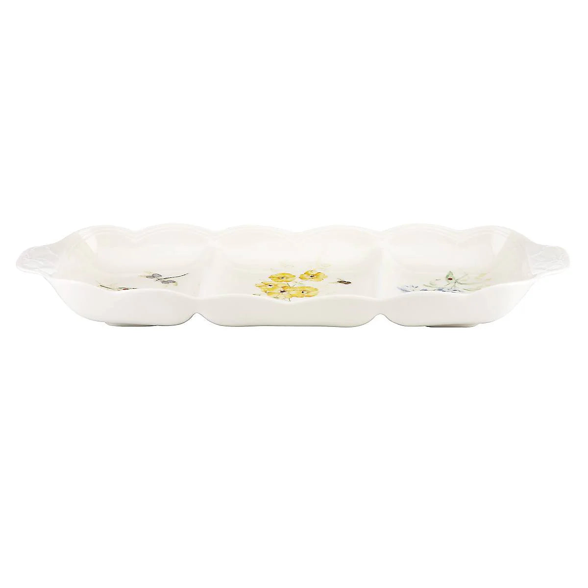 butterfly meadow 16" divided serving dish