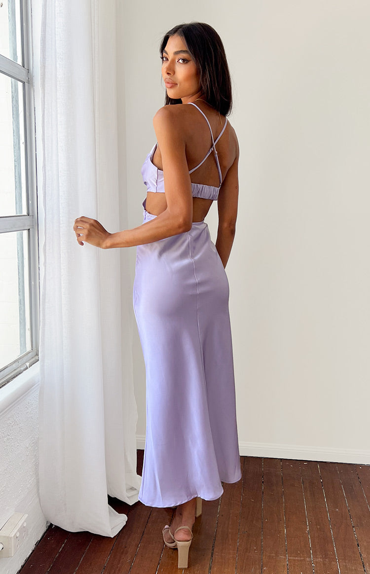 taleah lilac cut out maxi dress