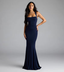 nicola strappy tie-back mermaid dress