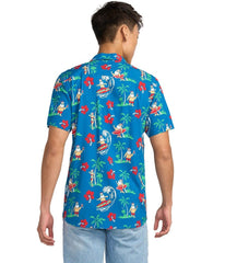 Men's Surf's Up Santa Button Down Shirt