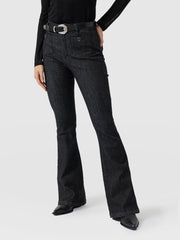 bowie stretch flare jeans - black