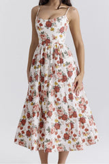 Floral Print Spaghetti Strap Midi Dress