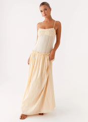 Jacinda Drop Waist Maxi Dress - Cream